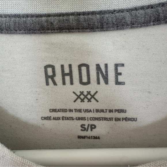 Rhone Element Standard Fit Crewneck Short Sleeve Slate White Pima Tee Size Small - Picture 4 of 9